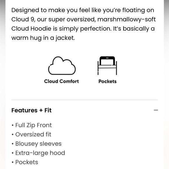 *NWT* POPFLEX Zip Cloud Hoodie - Picture 7 of 7